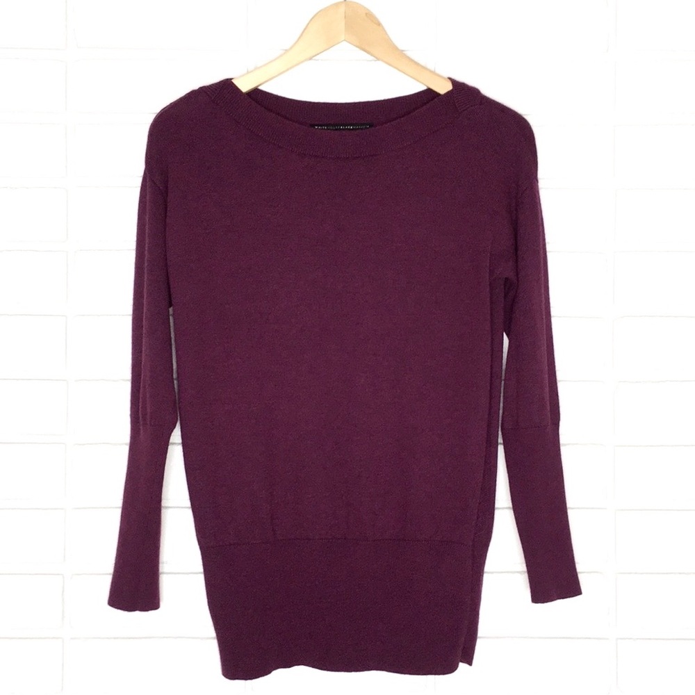 White House Black Market | Purple Boatneck Sweater